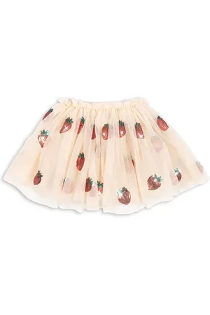 Konges Sløjd Yvonne Tulle Mesh Strawberry Embroidered Skirt122128cm