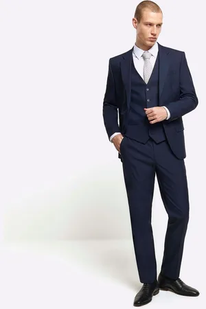 River Island Plain Slim Fit Jakkesæt Vest44