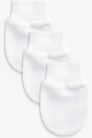 Next 100% Cotton Baby Scratch Mitts 3 PackEn