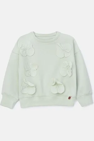 Angel & Rocket Bloom Mint Cotton Flower Print Applique Jumper134140cm