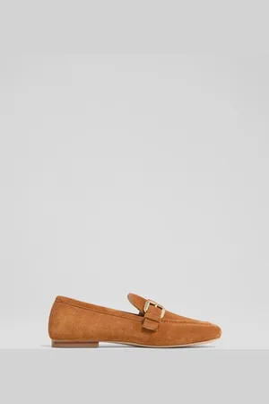 LK Bennett Austin Suede Oloid Buckle Loaferseu39