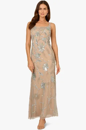 Adrianna Papell Beaded Mermaid Long Dress44