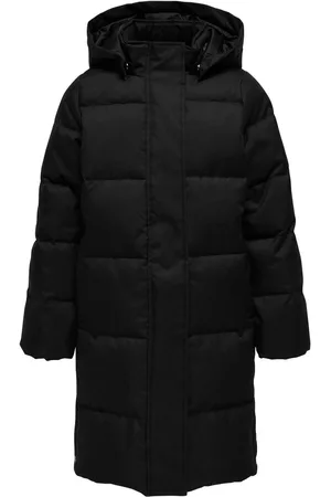 ONLY Longline Padded Hooded Black Coat8 år ( 128 cm)