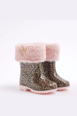 River Island Girls Leopard Print Wellies Boots