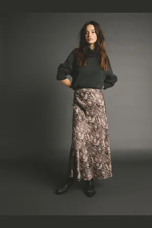 Next Trykt Satin Midi Nederdele48 Høj
