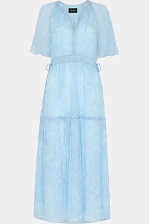 Whistles Petite Bamboo Leaves Gathered Dress38