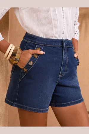 Love & Roses Denim Sailor Button Detail Shorts38