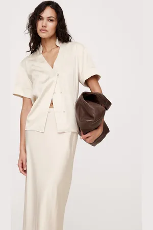 Banana Republic Satin Short-Sleeve Shirtxlarge