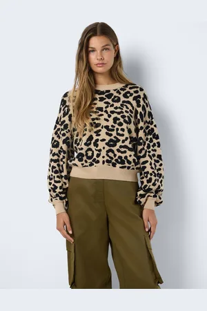 Noisy May Long Sleeve Leopard Knitted Jumper38