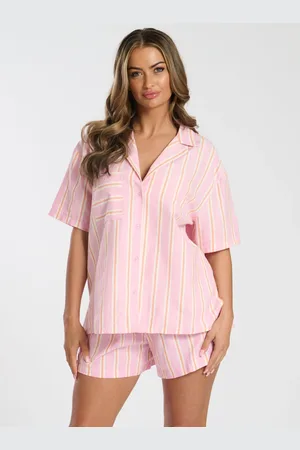 Loungeable Woven Traditional Short Sleeve Pyjamas Setsmall
