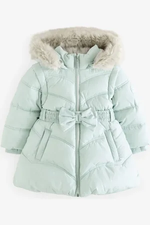 Ted Baker Shower Resistant Pink Bow Belted Padded Coat1.5 - 2 år (86 - 92cm)
