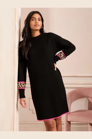 Love & Roses Cosy High Neck Jumper Dress48