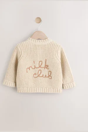Next Chunky Knitted Embroidered Baby Cardigan8692cm