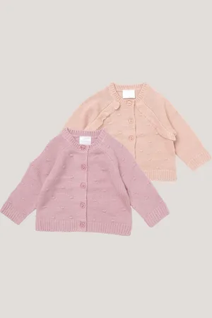 Rock-a-bye Baby Boutique Pink Knitted Cardigans 2 Pack3 - 6 måneder (62 - 68cm)
