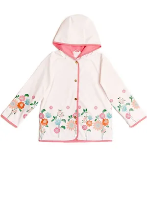 NICOLE MILLER Floral Print White Raincoat10 år (140cm)
