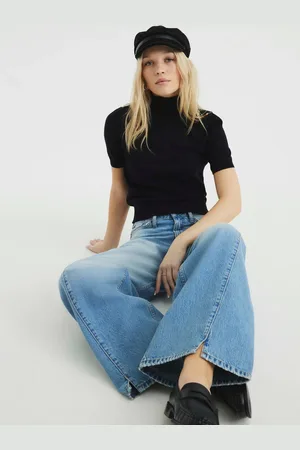 River Island Blue Baggy Wide Leg 100% Cotton Jeans40