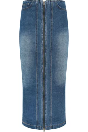Long Tall Sally 100% Bomuld Zip Denim Nederdele36 Høj