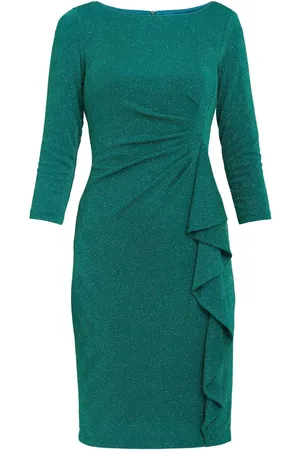 Gina Bacconi Green Anna Puff Glitter Knit Dress40