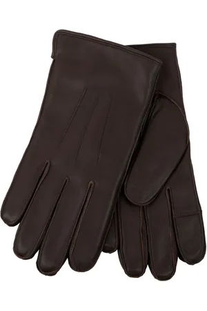 Totes Isotoner Mens Premium 3 Point Winter Leather Gloves With Faux Fur LiningL-XL