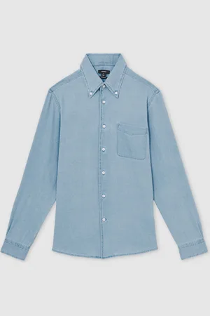 Reiss Minoa Cotton-Piqué Button-Down Chambray Shirt2X-Large