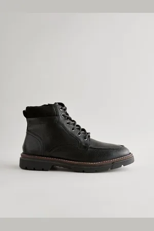 Next Leather Apron Toe Zip Up Boots