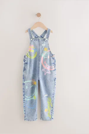 Next Smiley World 100% Cotton Dungarees (3-16yrs)11 år (146cm)