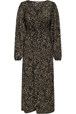 JDY Leopard Print Knit Midi DressM 10