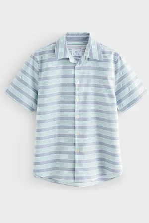 Paul Smith Blue Short Sleeve Casual Fit Shirtmedium
