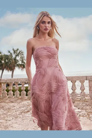 Lipsy London Premium 3D Textured Trim Bandeau Prom Dress42