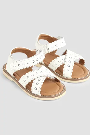 JoJo Maman Bébé Cross-Over Leather Sandalsuk4eu205