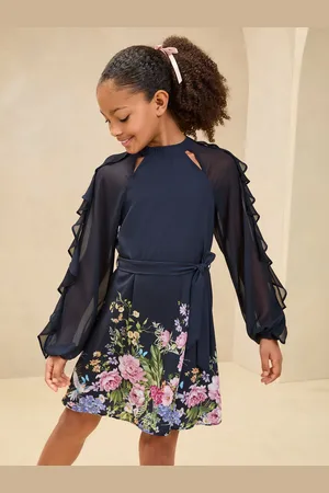 Lipsy London Blomster Placement Tryk Langærmet Kjole (5-16år)134140cm