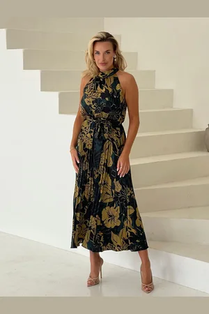 Girl in Mind Large Carla Flroal Print Pleated Midi Dress38