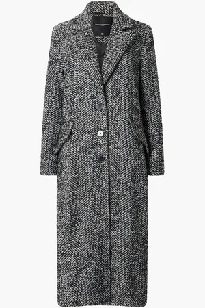 French Connection Chantelle Herringbone Sort CoatL