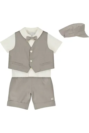 Emile et Rose Natural 100% Cotton Shirt, Waistcoat and Short 3 Piece Set18 måneder (86cm)