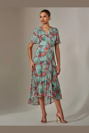 Jolie Moi Angel Sleeve Plisseret Chiffon Maxikjole36