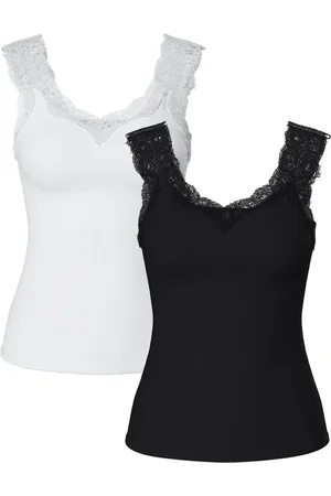 Pieces® Lace Trim Top 2 Pack34