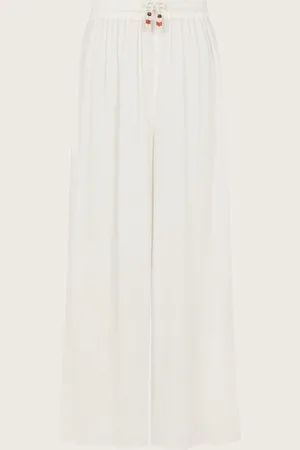 Monsoon Wide Leg Crinkle Trousers134140cm