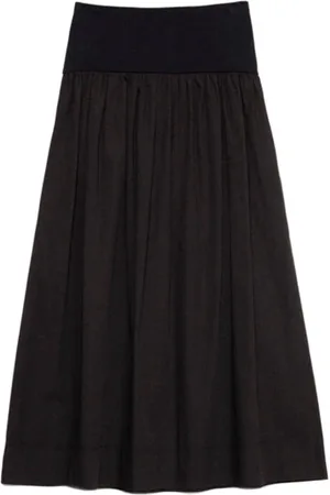Albaray 100% Cotton Woven Mix Full Black Skirt36