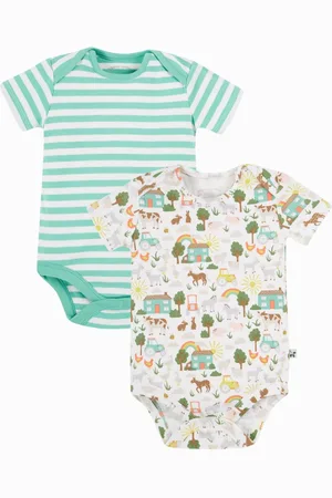 Frugi Super Special Short Sleeve 100% Cotton White Bodies 2 Pack6268cm