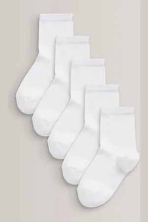 Next Cotton Rich School Ankle Socks 5 PackUK 4 - 7