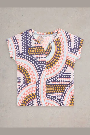 White Stuff Nelly Notch Neck 100% Bomuld T-shirt