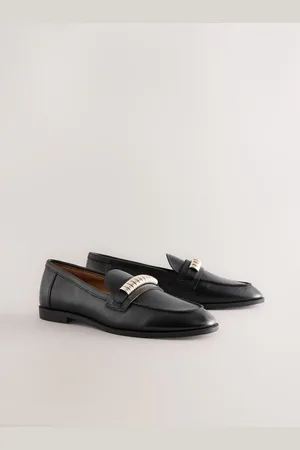 Next Forever Comfort Leather Chain Detail Slim Loafers