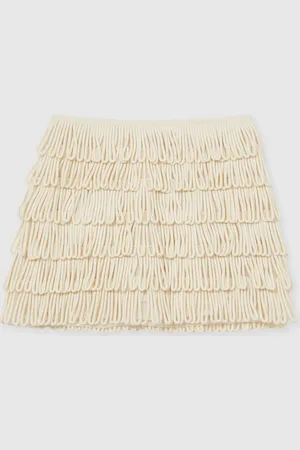 Reiss Bobbi Loop-Stitch Fringe Mini Skirt38