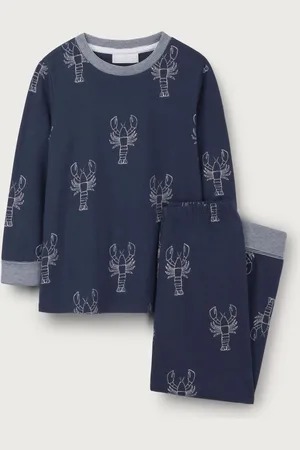 The White Company Blue 100% Organic Cotton Glow In The Dark Lobster Pyjamas9298cm