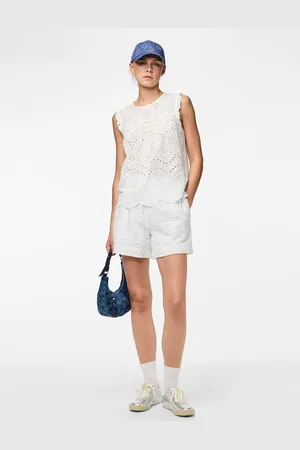 Pieces® 100% Cotton Sleeveless Broderie Anglaise TopL 12