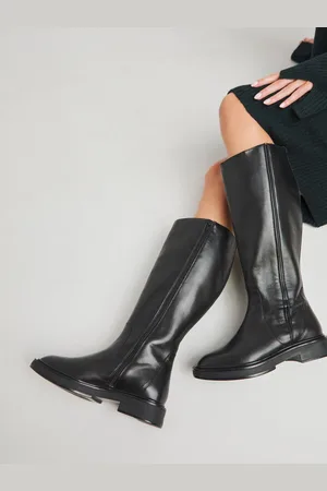 Simply Be Knee High Flade sko Stræk Seam Detail Støvler In Bred pasform
