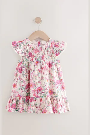 Next Shirred Angel Sleeve 100% Cotton Dress (3mths-8yrs)6 - 9 måneder (68 - 74cm)