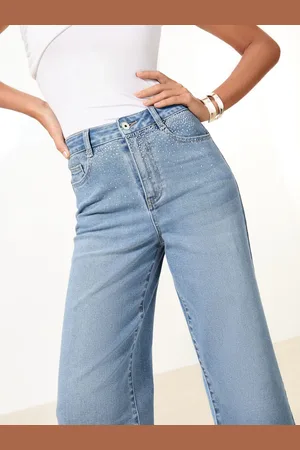 Lipsy London Afkortet Brede bukseben Jeans38