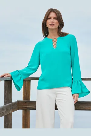 Sosandar Ring Detail Asym Sleeve Top40