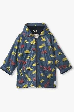 Hatley Blue Under Construction Zip Up Rain Jacket140146cm